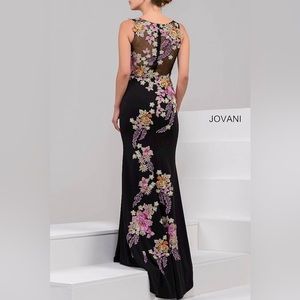 Jovani floral sequin/bead embroidered prom dress